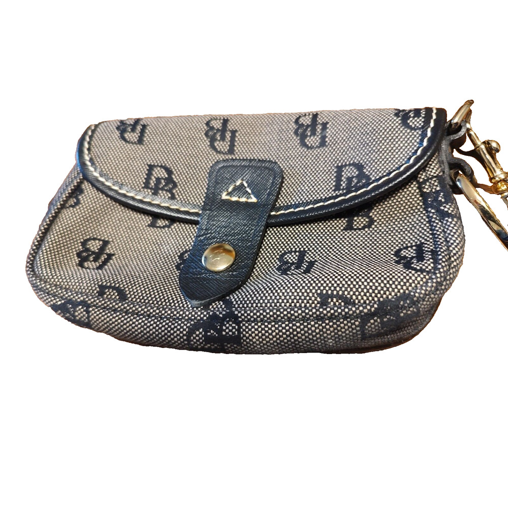 Vintage Dooney & Bourke DB SIGNATURE LOGO Canvas Wristlet EUC